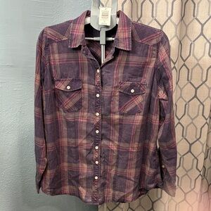 Torrid Gray Plaid Long Sleeve Shirt